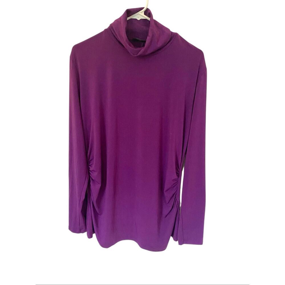 New York & Company Purple Turtleneck Long Sleeve Top Sz XL